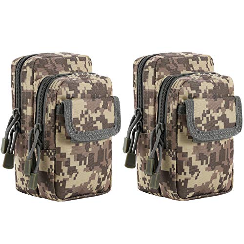FRTKK 2 Pack Molle Pouches - Tactical Compact Water-Resistant EDC Pouch Bag Small Utility Pouch - color: 2 Pack-ACU 2