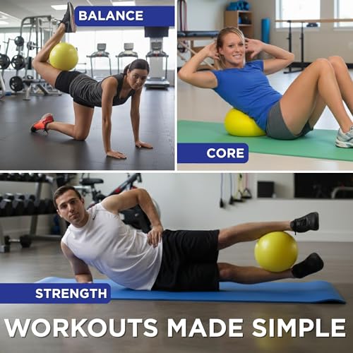 THERABAND Mini Ball, 9-Inch Pilates & Yoga Exercise Ball, Small Inflatable Core Ball for Stability, Balance, Rehab, Physical Therapy & At-Home Workouts, Soft Non-Slip Surface, New Version - style: New Version
