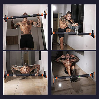 Pull Up Bars Chin Up Bar with No Screws for Doorway, Chin Up Bar with Locking Mechanism Max Load 250kg, Home Gym Upper Body Workout Bar, 73-100cm