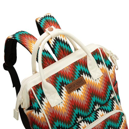 Montana West Wrangler Aztec Callie Diaper Bag Backpack with Stroller Straps Multifunction Baby Travel Bag WG2211-9110TN - color: Classic Tan