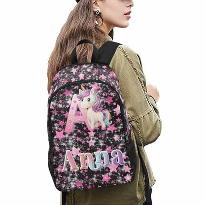 Personalized Backpacks For Girls Custom Backpack For Girls Back to School Customized Name Backpacks Custom Bookbag Set Gifts For Daughter, Granddaughter, Niece - color: A04