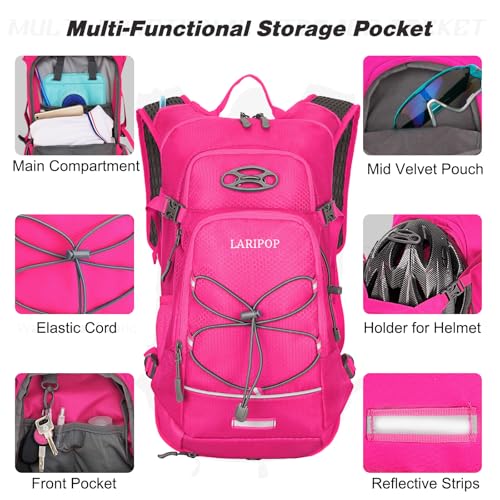LARIPOP 18L Hydration Backpack with 2L Leak-Proof Water Bladder for Hiking Cycling Running Men Women