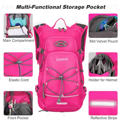LARIPOP 18L Hydration Backpack with 2L Leak-Proof Water Bladder for Hiking Cycling Running Men Women