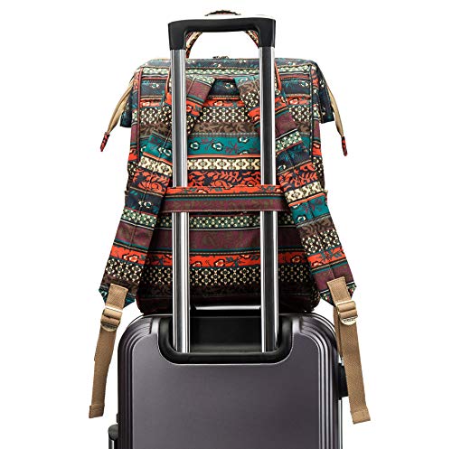 Kinmac Waterproof Laptop Backpack For Laptop Up to 15.6 Inch Men Women Travel Outdoor Backpack (Bohemian) - color: Bohemian（open Wide）