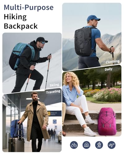ECOHUB Hiking Backpack 30L Travel Backpack Lightweight Casual Daypack Water Resistant Camping Bag Outdoor Sports Back pack for Men Women - color: Green