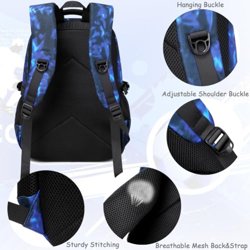 Meisohua Backpack for Boys Elementary Middle School Bags for Boy Kids Bookbags Teenager Casual Daypack Water Resistant Baseball Backpack - color: Blue Baseball Backpack