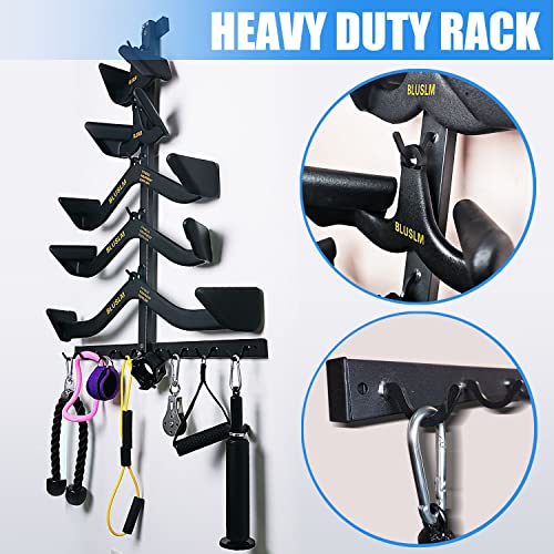 BLUSLM Lat Pull Down Bar Gym Accessory Rack, Lat Pulldown Attachments Cable Attachment Storage Rack for Mag Grip - Home Gym Fitness Heavy Duty A-Frame Stand - color: T-ZHIJIA