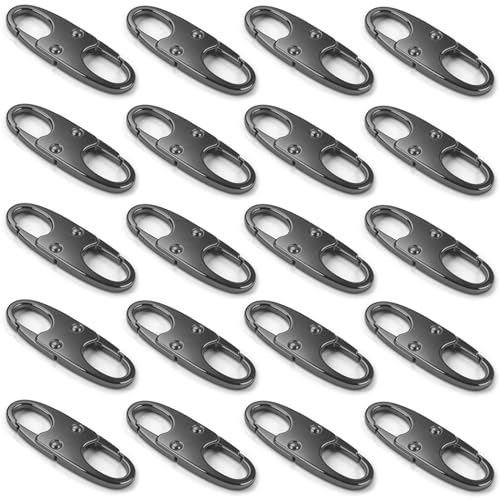 20 Pack Zipper Clip Lock Anti-Theft Deterrent - Keep Zippers Securely Closed - Universal Zipper Pull Tab Replacement for Luggage Backpack Purse Travel Bag（Space Grey）