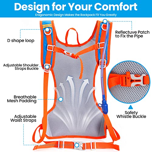 2 Set Hydration Backpack with 2L Water Bladder, Hydration Pack with Hydration Bladder Hiking Running Cycling Biking Water Backpack Pack for Men and Women