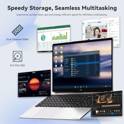 NIMO Laptop 15.6", Intel Core i3-1215U (Beats i5-1135G7 Class), 16GB RAM, 256GB SSD, Windows 11 Home, Wi-Fi 6, Backlit Keyboard, Fingerprint, USB-C 65W Fast Charge, Bluetooth 5.2, 180° View FHD IPS - color: Silver, style: 16GB RAM | 256GB SSD