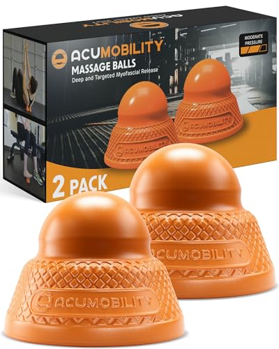 Acumobility Massage Ball Roller 2 Pack - Trigger Point - Massage Balls Massage Roller Ball - Foot Massage Ball - Physical Therapy Ball - color: Orange