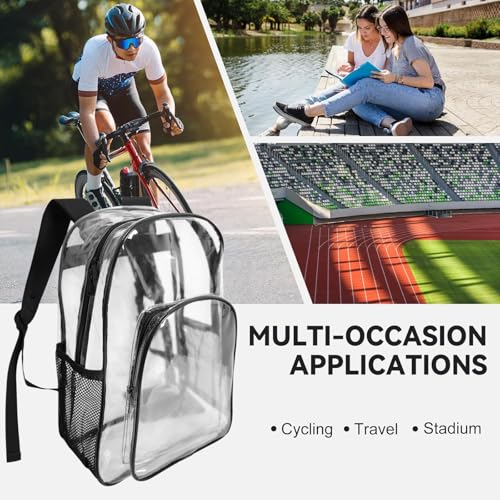Custom 17in Clear Backpack, Personalized Transparent Backpack with Name Text, Customized Heavy Duty PVC See Through Bag for Stadium Sport Travel Camping Ideal Gift - color: Style 3