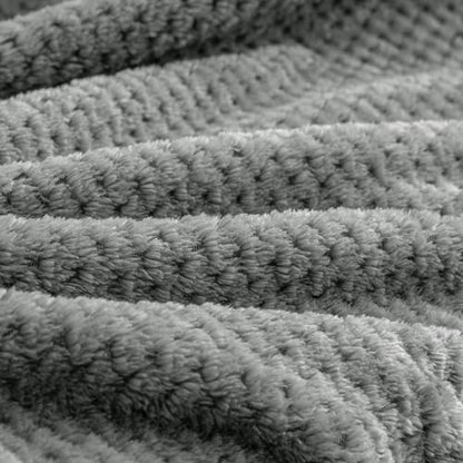 BEDELITE Travel Blanket with Bag, Ultra-Soft Jacquard Fleece Blanket with Luggage Sleeve & Backpack Clip, Airplane Blanket Travel Essentials, Grey - color: Grey