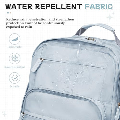 Casual Laptop Backpack for Women Work Travel Daypack Bags, Lightweight Waterproof Backpacks with 2 Large Main Compartments, Anti Theft Slim Sturdy Back Pack, 15” Laptop Sleeve, Blue - color: A1-blue