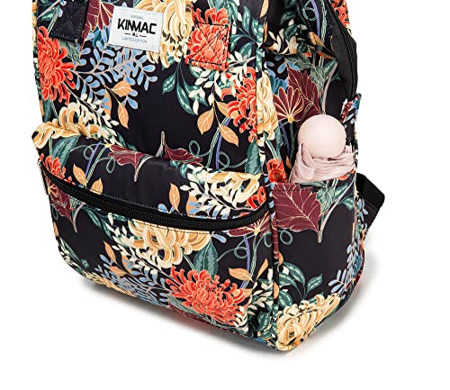 Kinmac Wide Open Style Laptop Backpack for Laptop Up to 15.6 Inch Men Women Travel Outdoor Backpack (Golden Chrysanthemum) - color: Golden Chrysanthemum（open Wide）