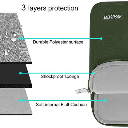MOSISO Laptop Case 13 inch, Laptop Sleeve Compatible with MacBook Neo/Air/Pro 13 inch with A18/M5/M4/M3/M2/M1 Chip 2026-2016, Polyester Vertical Computer Sleeve Bag with Pocket, Army Green - color: Army Green, size: 13 inch