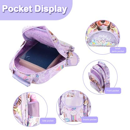 Kids Backpack for Preschool Kindergarten Elementary School,16 inch Cute Dog School Backpack for Girls 4-12 years Lightweight Kawaii - color: Happy Dog