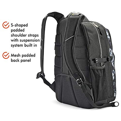 High Sierra Swerve Laptop Backpack, Black Steam/Black, One Size - color: Black Steam/Black