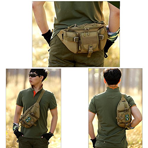 CREATOR Tactical Waist Pack Military Fanny Pack Outdoor Army Waist Bag Large Waist Pack for Daily Life Cycling Camping Hiking Hunting Fishing Black Jacinth - color: Jacinth