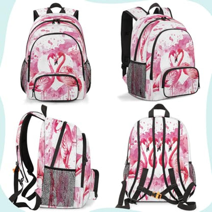 Flamingo Laptop Backpack for Women Men, Work Computer Backpacks, 18.3 Inch Large Computer Nurse Teacher Bags Travel Casual Daypack - color: Multicolor 1