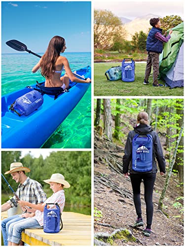 HEETA Dry Bag Waterproof Backpack with Phone Case 5L/10L/20L/30L/40L - color: Bluish Violet, size: 40L