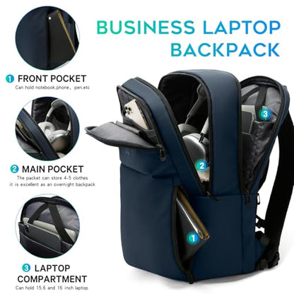 FUTURE AESTHETICS Smart Waterproof Travel Backpack Business Flight Approved Carry on Backpack for Men Women ，Large Capacity Laptop Backpack，Water Resistant Computer Backpack Fits 16 Inch Laptop(Blue) - color: Blue