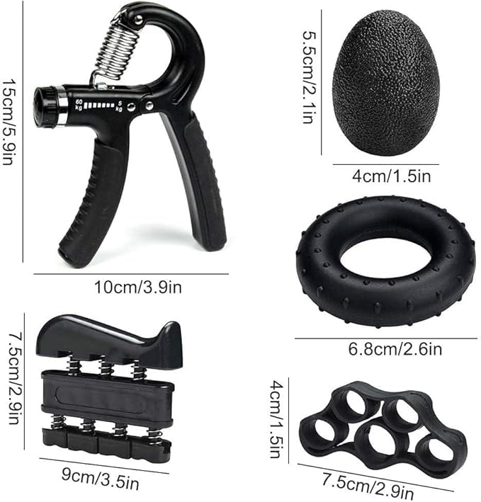 Adjustable Grip Trainer Set Hand Trainer Grip Ring Finger Trainer Combination Fitness Equipment - color: Blue