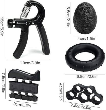 Adjustable Grip Trainer Set Hand Trainer Grip Ring Finger Trainer Combination Fitness Equipment - color: Green