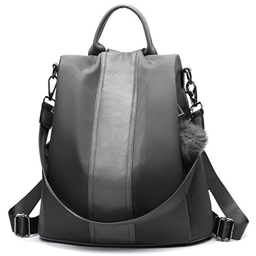 PINCNEL Women Backpack Purse Waterproof Nylon Anti-theft Rucksack Lightweight Shoulder Bag - color: Gray, size: Medium