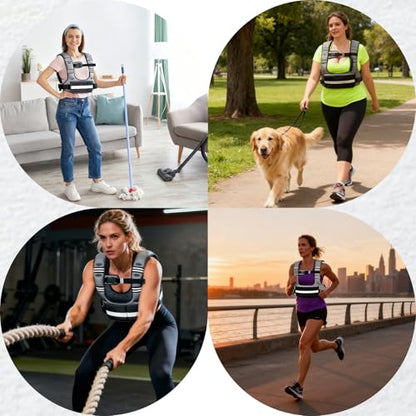 Adjustable Weighted Vest for Women, 6-12lb U-Shaped Weight Vest with 6 Iron Sand Bags & Adjustable Buckle Straps, Rucking Vest with Plus Pockets for Running, Walking and Strength Training - color: Gray