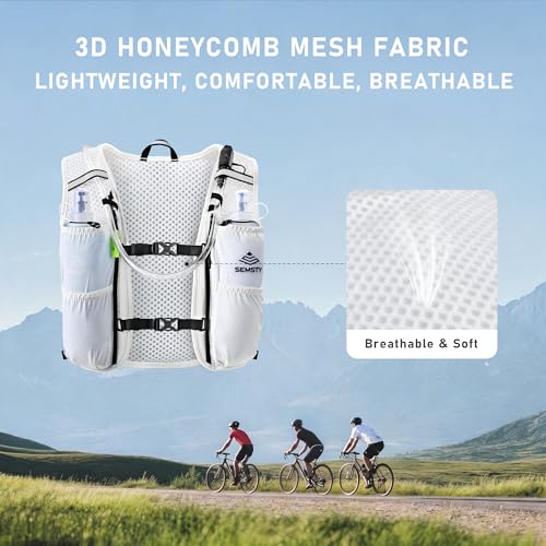 Running Hydration Vest 5L,Running Vest Pack with 1.5L Water Bladder,Lightweight Water Backpack for Hiking Running Cycling - color: White