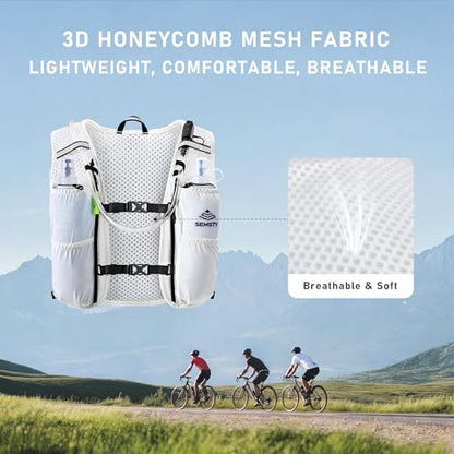 Running Hydration Vest 5L,Running Vest Pack with 1.5L Water Bladder,Lightweight Water Backpack for Hiking Running Cycling - color: White