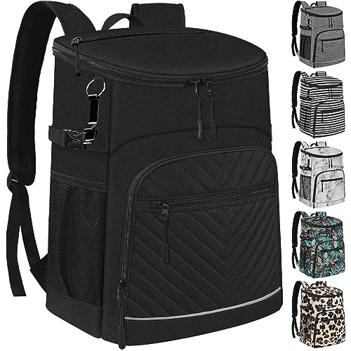 Cooler Backpack Insulated Leakproof Waterproof Backpack Cooler Bag 30/45 Cans, Large Capacity Lightweight Travel Camping Beach Backpack Cooler Ice Chest for Men and Women - color: black, size: 30 Cans