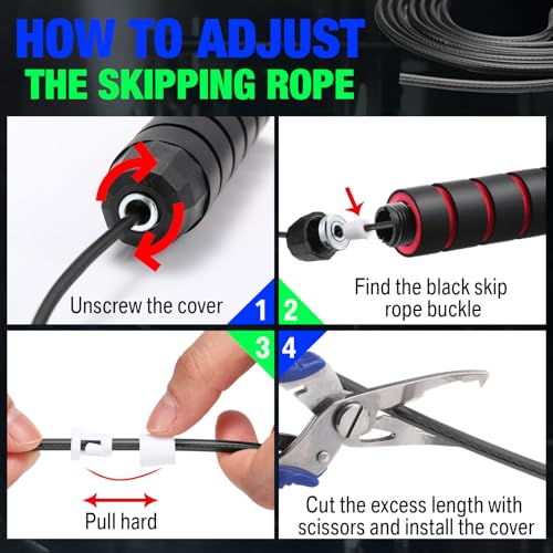 HyDren 24 Pieces Jump Ropes for Fitness with Ball Bearings Speed Jumping Bulk Adjustable Skipping Rope with Foam Handles for Men Women Cardio Training