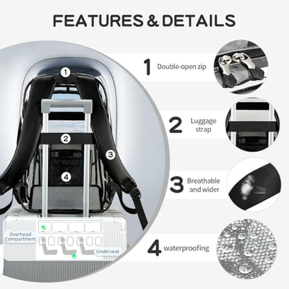 Cusangel TPU Clear backpack for Girls women,18" See Through Heavy Duty Bookbag,warehouses, school and other security check locations (Black) - color: Black-18in