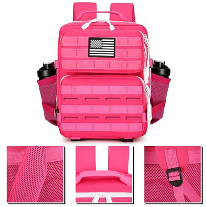 9L Mini Tactical Backpack for Men and Women Tactical Backpack Small for Hiking Small Tactical Bag Fitness Pack - color: Rose Red