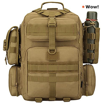 Molle Water Bottle Holder, Tactical Molle Water Bottle Pouch, Tactical Backpack Attachment Pouches - color: Black