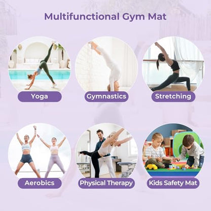 GYMAX Gymnastics Tumbling Mat, 6FT x 4FT Folding Thick Exercise Mat with Carrying Handles, Hook & Loop Fasteners, PU Leather Cover for Yoga, Stretching, Martial Arts