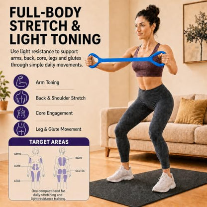 Figure 8 Resistance Bands with Handles, Resistance Bands for Arms, Back & Shoulder Training, Exercise Equipment for Yoga, Pilates & Stretching, Portable Home Gym Equipment - color: Blue