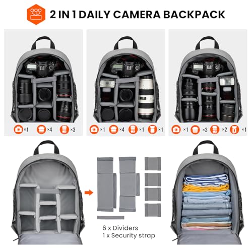 TARION Small Camera Backpack for Photographers Compact 12L Grey TB-S - color: Grey, size: Small