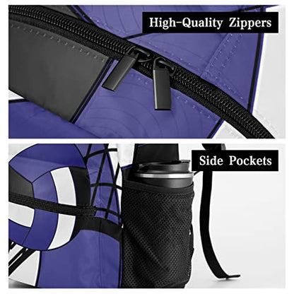 Volleyball Purple Black Personalized Backpack with Name Waterproof Bag for Birthday Holiday Gift for Travel Office Work - color: Design 5