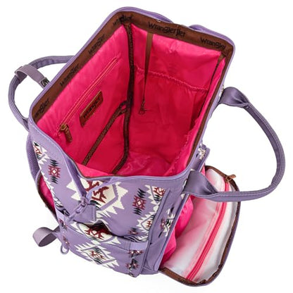 Montana West Wrangler Callie Diaper Bag Backpack with Stroller Straps Multifunction Baby Travel Bag WG2204-9110LV - color: Lilac