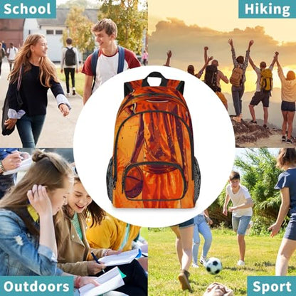 Basketball Player Large Capacity Backpack, 18 Inch Multi Pocket Laptop Tablet Backpacks Business Travel Hiking Daypack Casual Rucksack for Women Men Gifts