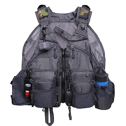 Kylebooker Fly Fishing Vest Pack Adjustable for Men and Women - color: Light Gray