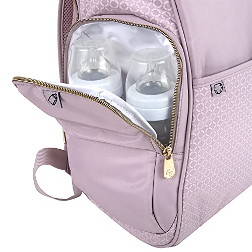 Fisher-Price Fastfinder Gemma Diaper Bag Backpack with Portable Changing Pad, Wipes Dispenser (Pink)