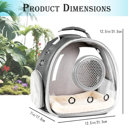 WEVONIGU Small Animal Backpack Carrier with Clear Bubble Dome Window Large Space & Breathable Travel Cage with Soft Mat Airline Approved - color: Black, size: Backpack