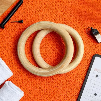 Gymnastics Rings | 2 Pieces Gymnastics Grips - Strength Training Rings - for Home Gym Fitness Exercise Playground Indoor Outdoor