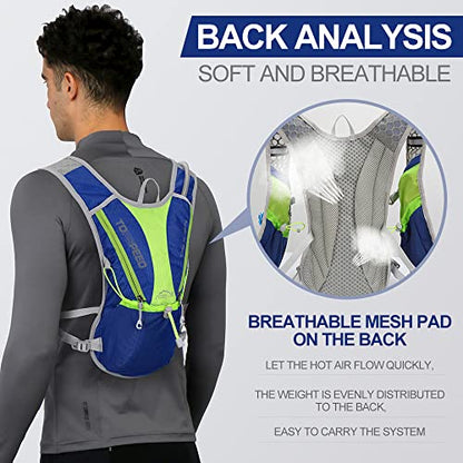 Hydration Pack Backpack, IX INOXTO Running Hydration Vest with 1.5L ( 50 oz) Water Bladder for Men Women, Lightweight Water Backpack for Hiking Cycling Climbing Camping
