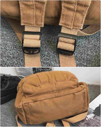 Military Green Canvas Backpack for Women & Men Retro Aesthetic Rucksack Basic Backpack for High School/College Students Travel Laptop Bag - color: Olive Green