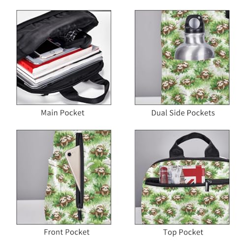Anti Scratch Polyester Backpack Cute Sloth Leaf, Smooth Surface Multipurpose Travel Pack for All Weather Daily Use Unisex - color: Picture (1424)